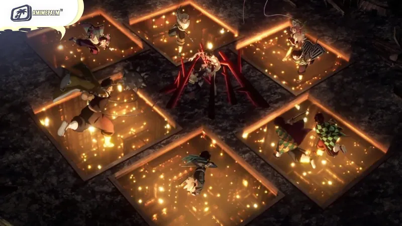 Hashira battle Upper Moons in Muzan’s shifting Infinity Castle in Demon Slayer’s climactic arc.