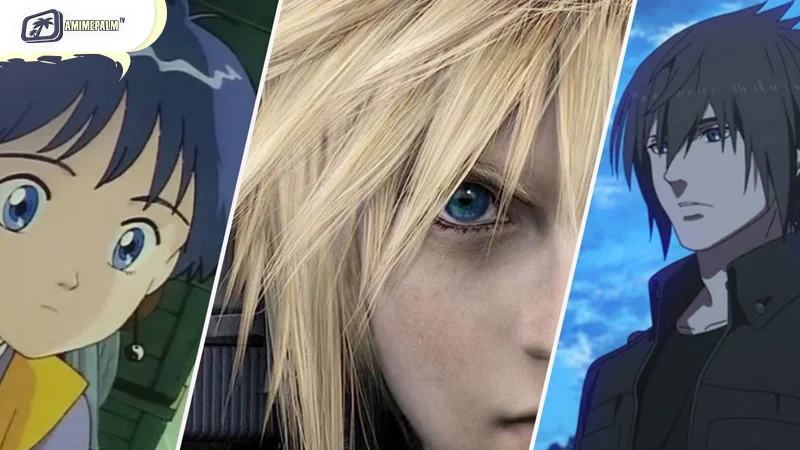 Visual guide to Final Fantasy anime - movies, OVAs, and series tied to iconic game worlds.