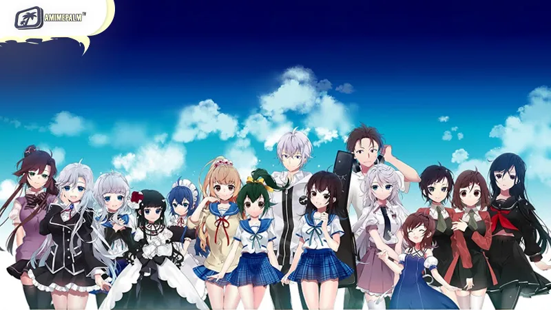 Kojou Akatsuki and Yukina Himeragi in the vampire action harem anime Strike the Blood