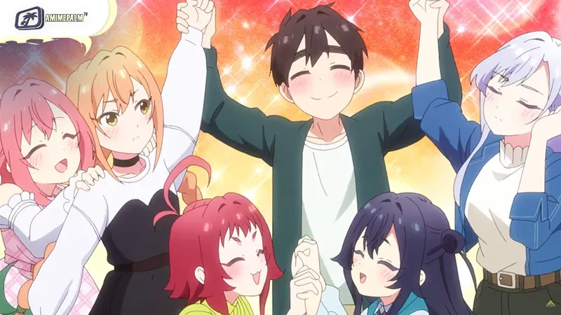 Rentarou Aijou and his growing soulmate harem in the anime Hyakkano