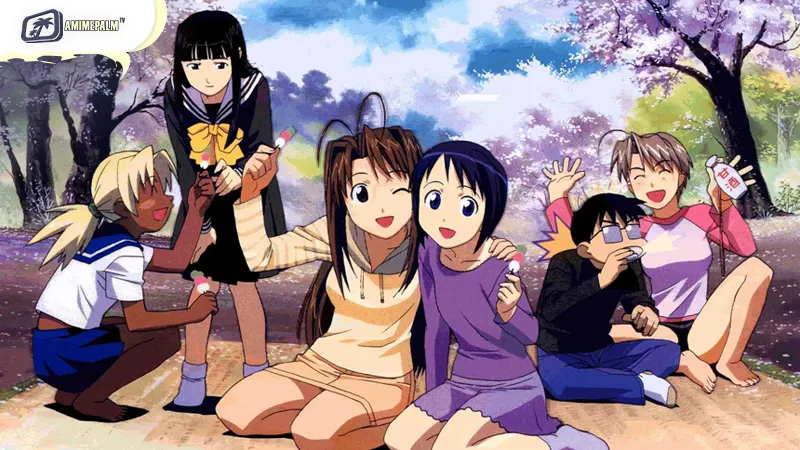 Main female cast members of the nostalgic early 2000s harem anime Love Hina