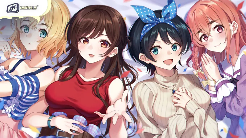 Kazuya Kinoshita and Chizuru Mizuhara in the popular harem anime Rent-A-Girlfriend