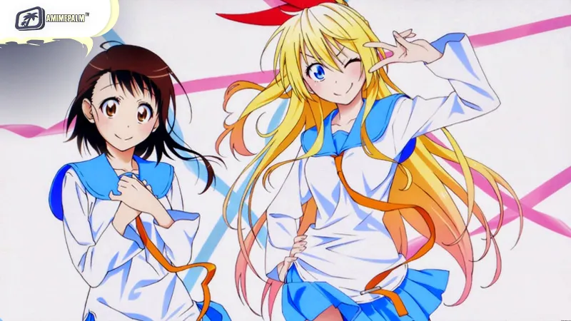 Raku Ichijo and the key-holding girls in the school-life harem anime Nisekoi