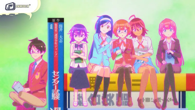 Fumino, Rizu, and Uruka in the school-life romance harem anime We Never Learn
