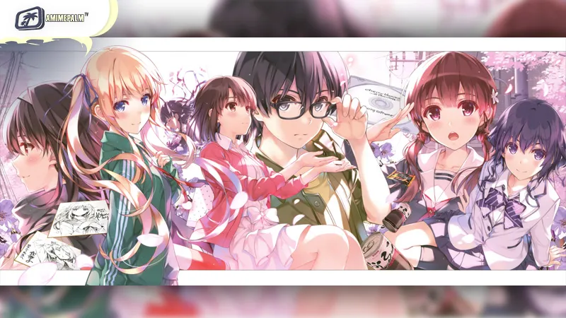 Tomoya Aki and Megumi Kato in the creative romance harem anime Saekano