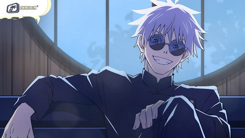 Satoru Gojo using the Limitless and Infinity techniques in Jujutsu Kaisen