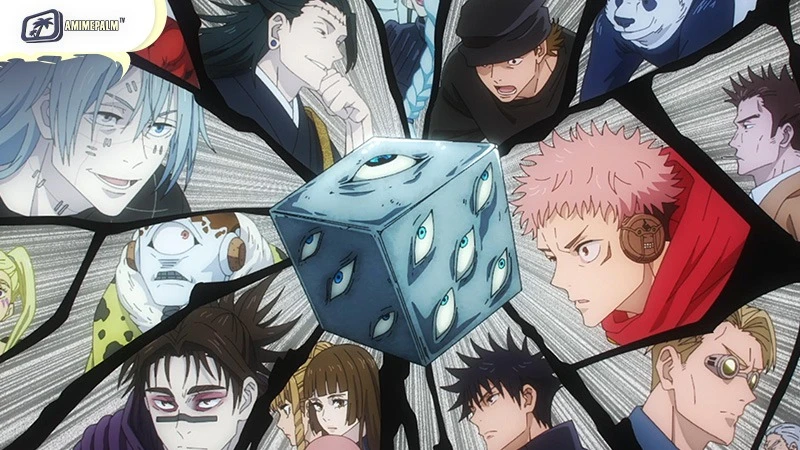 Jujutsu Kaisen Season 2 Shibuya Incident arc visual featuring the Prison Realm and main characters.