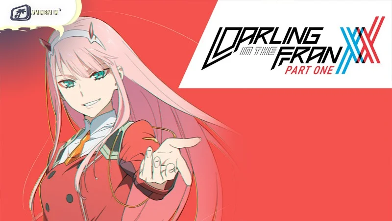 Darling in the Franxx anime review - Zero Two and Hiro mecha romance