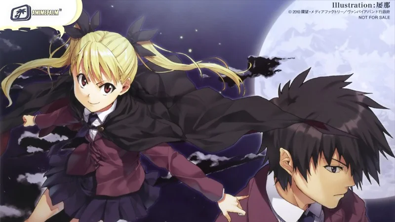 Dance in the Vampire Bund anime review - Mina Tepes and Akira Kaburagi romance