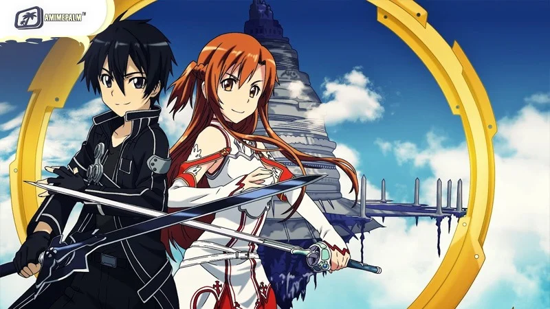 Sword Art Online anime review - Kirito and Asuna action romance partnership