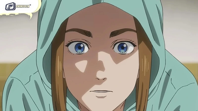 Lucy Eldred looks on with a determined, compassionate expression in the sci-fi drama The Darwin Incident.